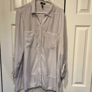 Jones New York striped button up blouse - Sz XL